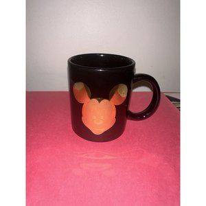 Disney Vintage Mickey Mouse Black Coffee Mug with Gold Mickey